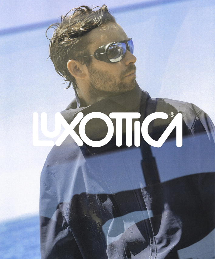 Benjamin Demarquilly portrait with Luxottica logo on the image