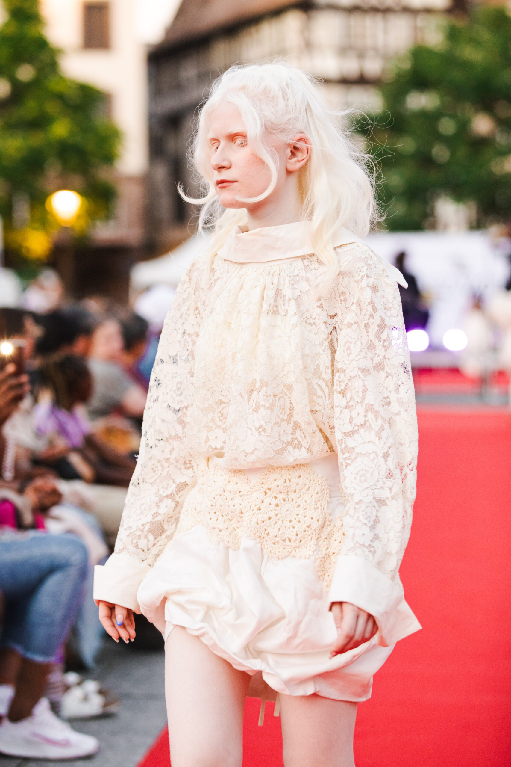 Angelica Aureli walking for Horizon Usher Foundation fashion inclusive show